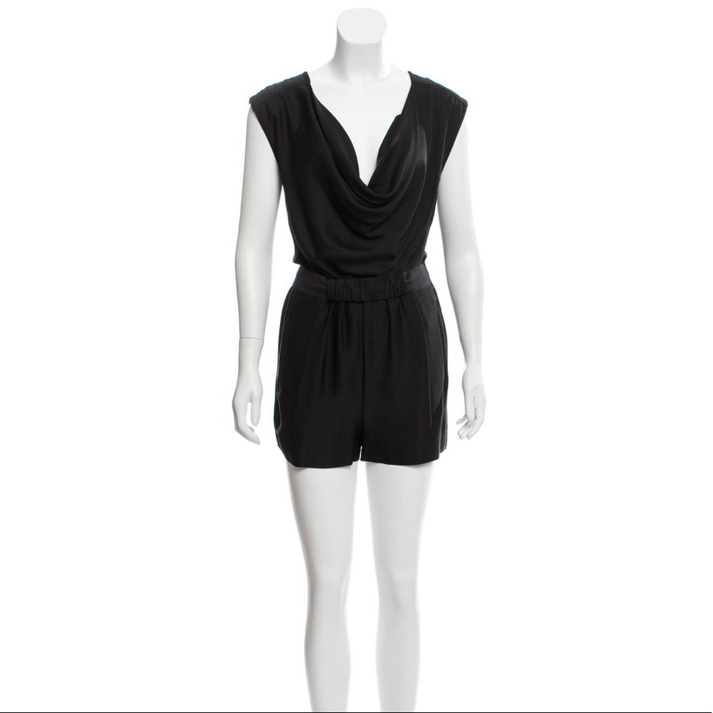 Diane Von Furstenberg Black Ballancia Silk Romper - Picture 3 of 11